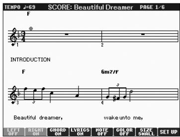 YAMAHA PSR-S910 - Appuyez sur la touche [SCORE] pour appeler l'écran Score (Partition). - 3
