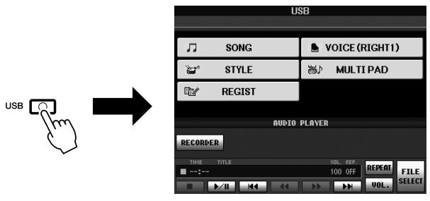 YAMAHA PSR-S910 - Données de morceau (AUDIO) de l'écran USB Audio Selection - 1