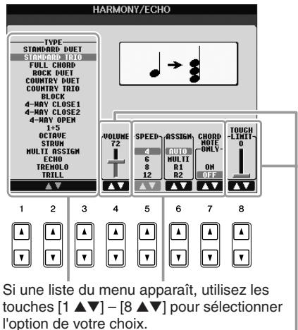 YAMAHA PSR-S910 - Touches [1 ▲▼] - [8 ▲▼] - 2