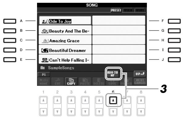 YAMAHA PSR-S910 - Appuyez sur la touche [A] - [J] correspondant au fichier souhaité. - 1