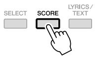 YAMAHA PSR-S910 - Appuyez sur la touche [SCORE] pour appeler l'écran Score (Partition). - 1
