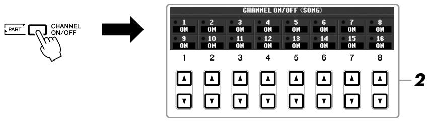 YAMAHA PSR-S910 - Activation/désactivation des canaux de morceau - 1