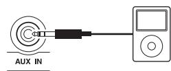 YAMAHA YDD-40 - Connexion d'une source audio (Prise [AUX IN]) - 1