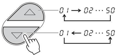 YAMAHA YDD-40 - Utilisez les touches [△] et [▽] pour sélectionner un numéro de motif. - 1