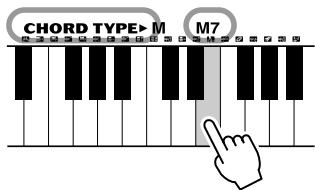 YAMAHA YPT-220 - Recherche d'accords à l'aide de la fonction Chord Dictionary (Dictionnaire d'accords) - 5