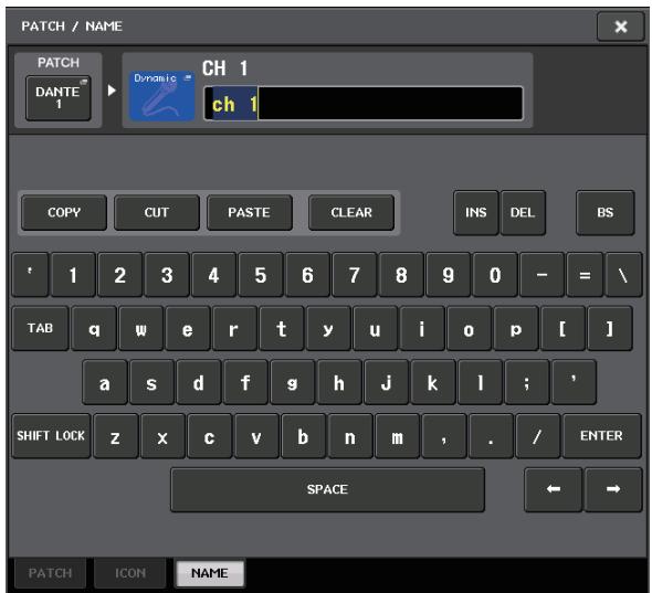 YAMAHA CL-3 - Accédez à l'écran permettant d'attribuer un nom. - 1