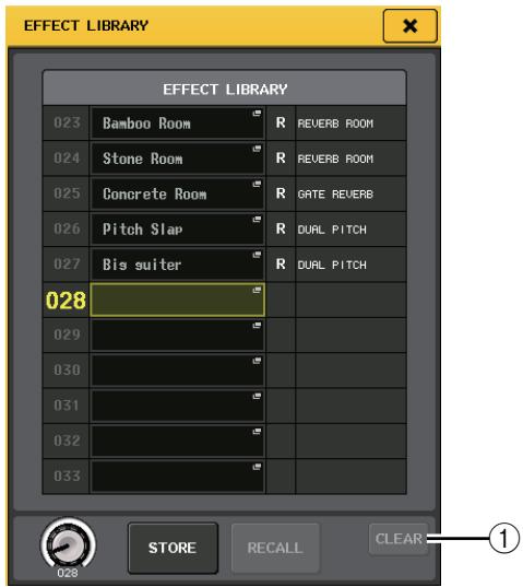 YAMAHA CL-3 - Suppression de réglages d'une bibliothèque - 1