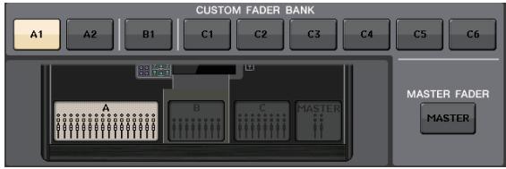 YAMAHA CL5 - Sélectionnez une banque de faders personnalisée cible. - 1