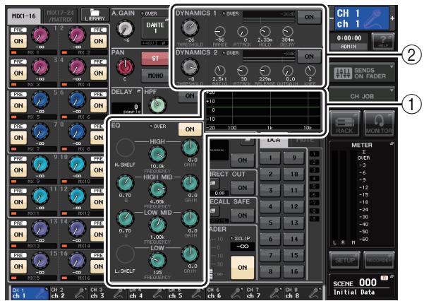 YAMAHA CL5 - Fenêtre contextuelle HPF/EQ - 1