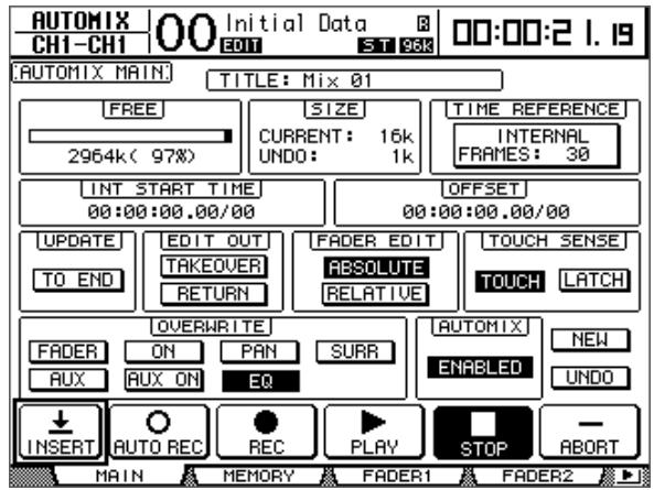 YAMAHA DM 1000 - Insérer des paramètres de mixage dans un automix - 5