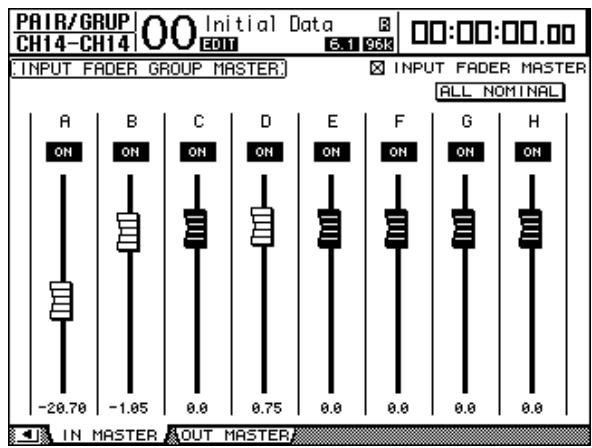 YAMAHA DM 1000 - Utilisation des groupes de curseurs (Master) - 2