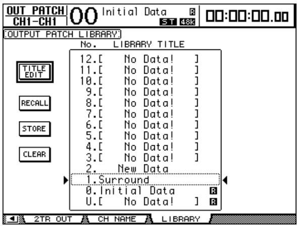 YAMAHA DM 1000 - Output Patch Library (assignations de sortie) - 1
