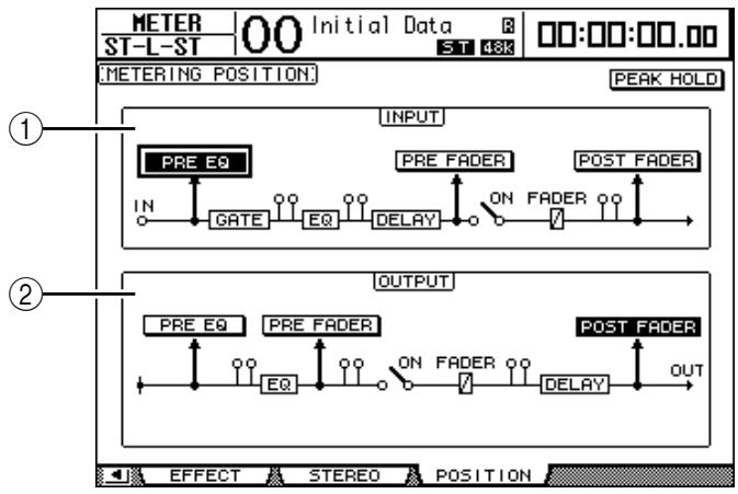 YAMAHA DM 1000 - Appuyez sur la touche DISPLAY ACCESS [METER] jusqu'à ce que la page "Meter | Position" s'affiche. - 1