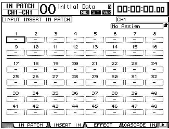 YAMAHA DM 1000 - Visualisation et changement des assignations d'entrée d'insertion - 1
