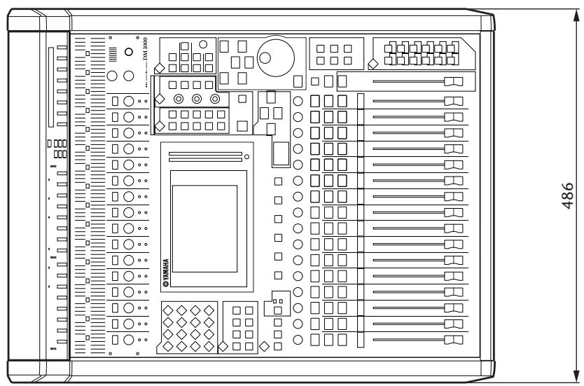 YAMAHA DM 1000 - Dimensions avec le MB1000 et les SP1000 installés: - 1