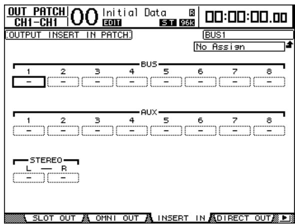 YAMAHA DM 1000 - Visualisation et changement des assignations d'entrée d'insertion - 2