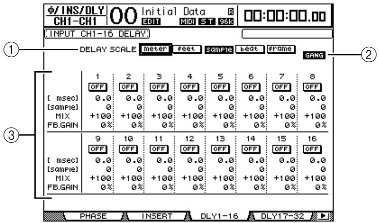 YAMAHA DM 1000 - Retarder des canaux d'entrée (Delay) - 1