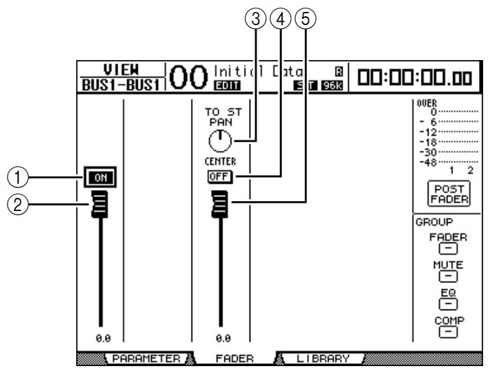 YAMAHA DM 1000 - Page "Fader" des bus (1-8) - 1