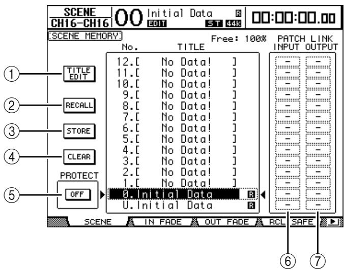 YAMAHA DM 1000 - Sauvegarde & chargement de scènes avec la page "Scene Memory" - 1