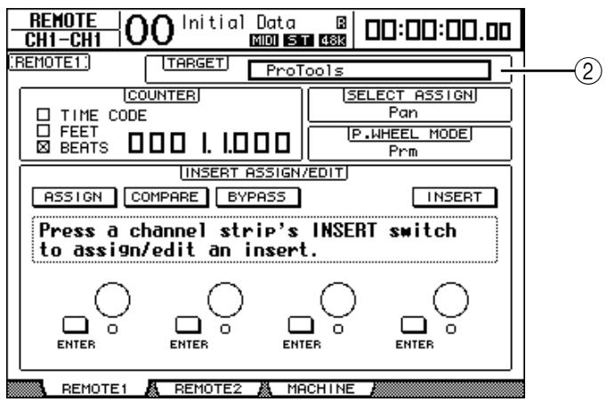 YAMAHA DM 1000 - Appuyez sur la touche DISPLAY ACCESS [REMOTE] puis sur la touche [F1]. - 1