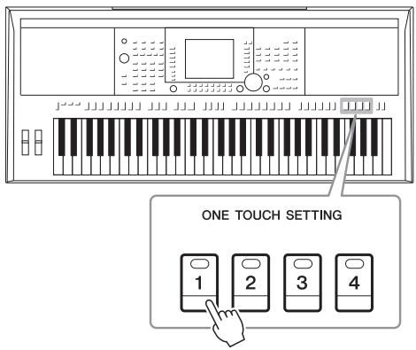 YAMAHA PSR-S950 - Press one of the ONE TOUCH SETTING [1] – [4] buttons. - 1