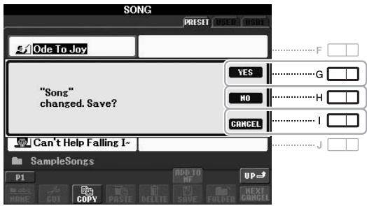 YAMAHA PSR-S950 - Messages Shown in the Display - 1