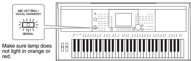 YAMAHA PSR-S950 - (If necessary, turn on the microphone.) Adjust the [INPUT VOLUME] knob while singing into the microphone. - 1