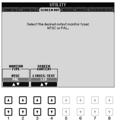 YAMAHA PSR-S950 - Screen Out Settings - 1