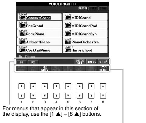 YAMAHA PSR-S950 - [1 ▲▼] - [8 ▲▼] buttons - 1