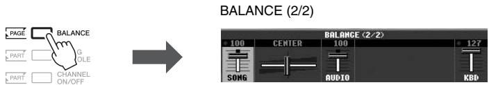 YAMAHA PSR-S950 - Adjusting the Volume Balance Between the Song (MIDI) and Audio Song - 1