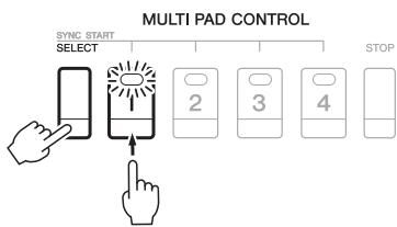 YAMAHA PSR-S950 - While holding the MULTI PAD CONTROL [SELECT] button, press the desired button or buttons from [1] – [4] . - 1