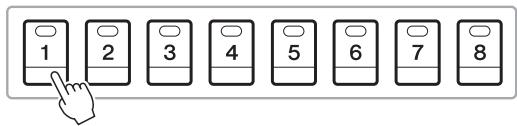YAMAHA PSR-S950 - Press one of the REGISTRATION MEMORY [1] – [8] buttons to which you wish to memorize the panel setup. - 1