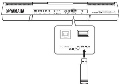 YAMAHA PSR-S950 - Connecting USB device - 1