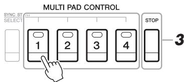 YAMAHA PSR-S950 - Press any of the MULTI PAD CONTROL [1] – [4] buttons to play a Multi Pad phrase. - 1