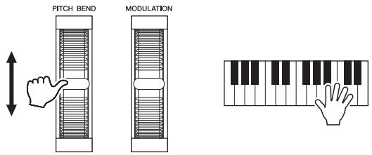 YAMAHA PSR-S950 - Using the Pitch Bend Wheel - 1
