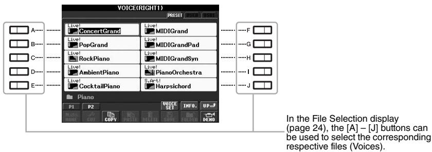 YAMAHA PSR-S950 - [A] - [J] buttons - 1
