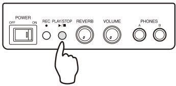 YAMAHA SILENT PIANO SG - Vérifiez qu'une clé USB est bien insérée dans l'instrument et appuyez sur le bouton PLAY/STOP. - 1