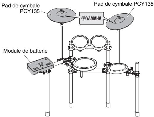 YAMAHA DTX532K/DTX562K - Assemblage du module de batterie et des pads de cymbale - 1
