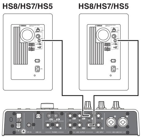 YAMAHA HS8/HS7/HS5/HS8S - Connexion à une interface audio - 1