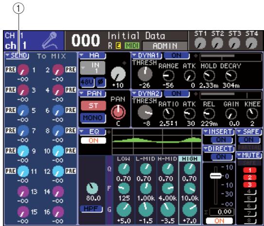YAMAHA LS9-16/LS9-32 - Appuyez sur la touche [HOME] de la section SELECTED CHANNEL. - 1