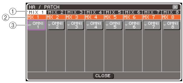 YAMAHA LS9-16/LS9-32 - Positionnez le curseur sur la touche contextuelle PATCH à l'écran et appuyez sur [ENTER]. - 1