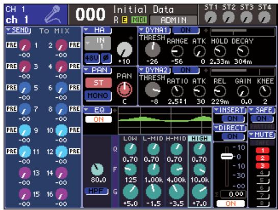 YAMAHA LS9-16/LS9-32 - Ecran SELECTED CH VIEW - 1
