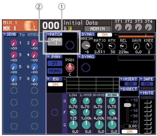 YAMAHA LS9-16/LS9-32 - Appuyez sur la touche [SEL] des sections Channel Module ou ST IN afin de selectionner le canal de sortie que vous poulez commander. - 1