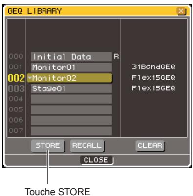 YAMAHA LS9-16/LS9-32 - Stockage des données dans une bibliothèque - 1