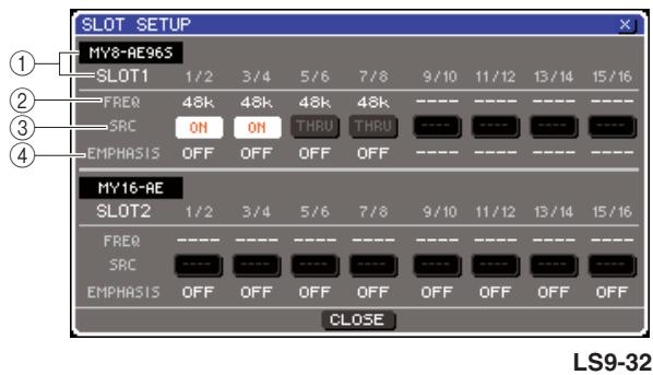 YAMAHA LS9-16/LS9-32 - Activation/désactivation du convertisseur SRC de la carte E/S numérique - 2