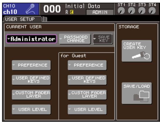 YAMAHA LS9-16/LS9-32 - Ecran USER SETUP - 1