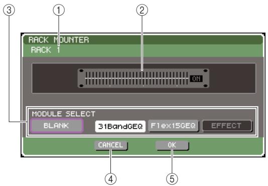 YAMAHA LS9-16/LS9-32 - Pour monter un GEQ ou un effet en rack, amenez le curseur sur la touche RACK correspondante puis appuyez sur la touche [ENTER]. - 1