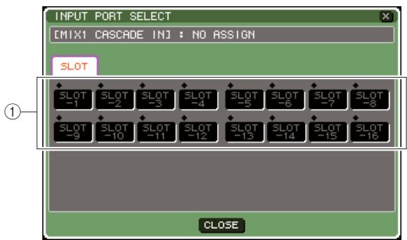 YAMAHA LS9-16/LS9-32 - [Fenêtre contextuelle INPUT PORT SELECT de la console LS9-16] - 1