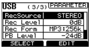 YAMAHA MGP32X/MGP24X - Spécification des paramètres d'enregistrement/de lecture - 1