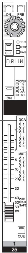 ON PRE O TO ST COMP GATE SEL DRUM OVER -8 -12 -16 -30 -60 ON DCA 1 3 4 5 6 8 MUTE 1 2 3 4 5 6 10 8 20 8 30 40 ORCL 50 PUCTE SAFE 60 ∞ CUE 1 25